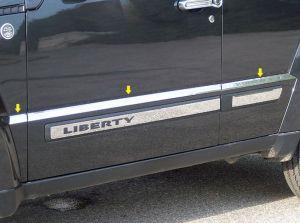 Молдинги на двери стальные 6шт. Luxury FX для Jeep Liberty 2008-2012  